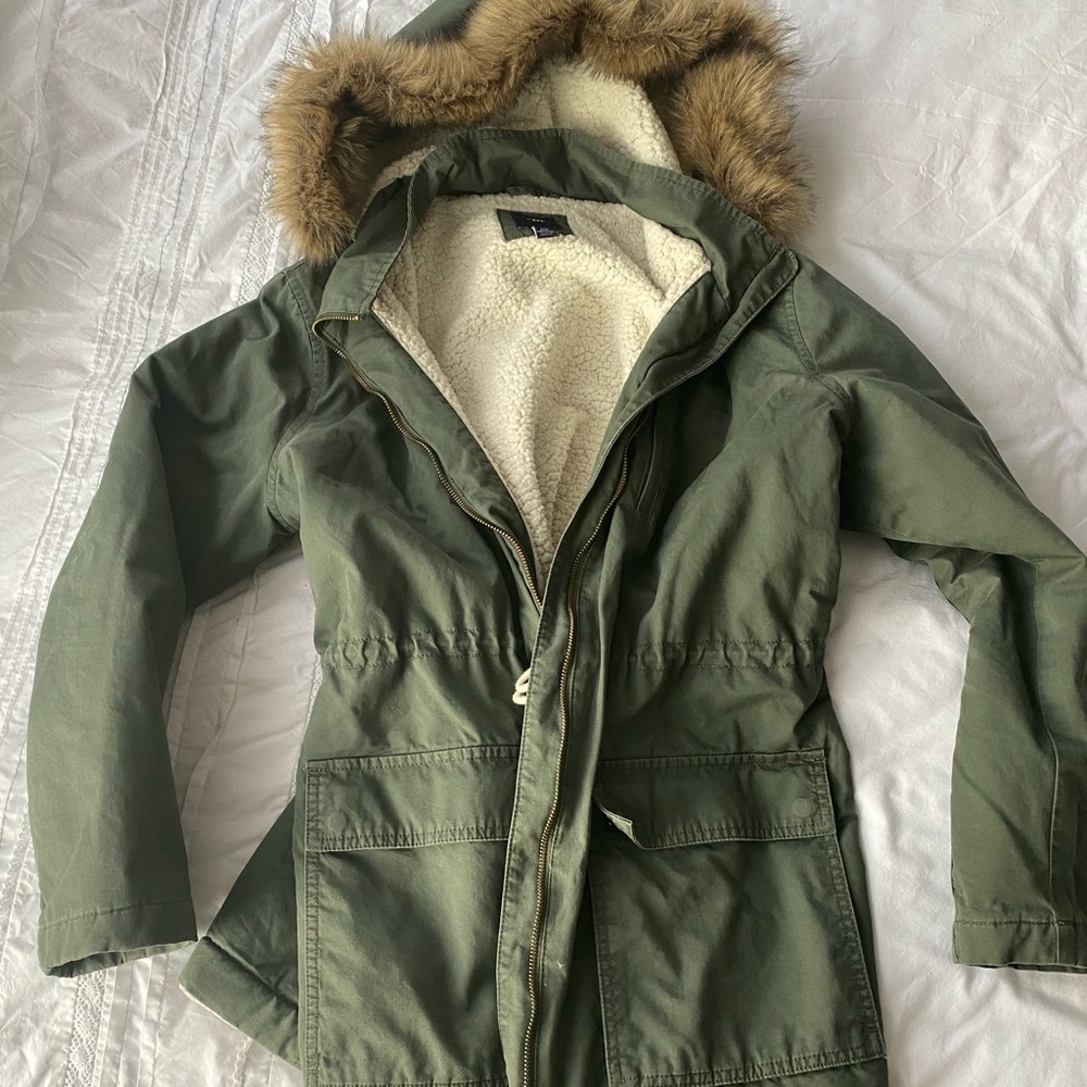 Gap Parka with Faux Fur Hood